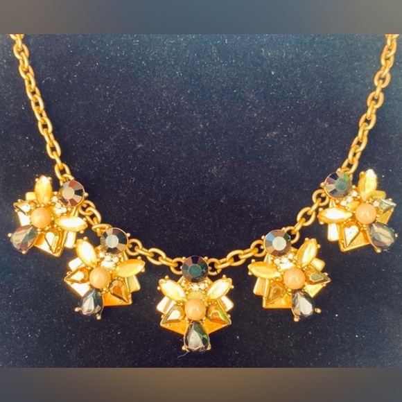 Bundle/Lot 2 J. Crew Statement Necklaces Geometric Bumble Bee Pink/Blue/Taupe EC - Picture 2 of 6